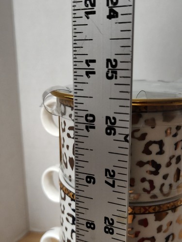Grace Teaware Porcelain Coffee/Tea Mugs, Set Of 4, Gold Leopard Print, NWOT - Picture 6 of 6