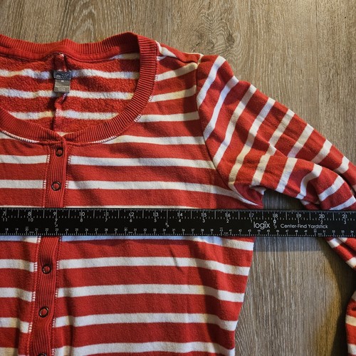 Aerie Red White Striped Pajamas Full Body Medium Comfy Sleepwear Women's 1-Piece - Picture 6 of 9