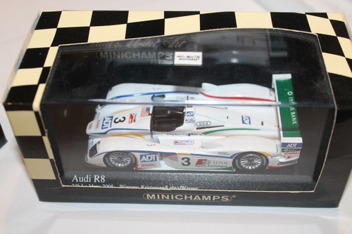 MINICHAMPS AUDI R8 2 CAR LOT #1 12H SEBRING/#3 24H LA MANS 2005 1/43 LETHO/WERNE - Picture 5 of 8