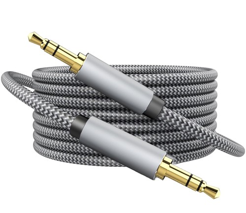 AUX Cord 3.5mm Auxiliary Audio Cable AUX Cable 50ft Nylon Braided Male to Mal...
