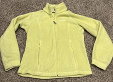 Columbia Fleace Girls 14/16 Full Zip Fleece Jacket Yellow Green A46