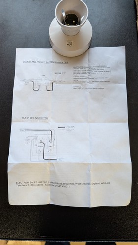 Marbo Excel T2 Pre Wired Batton Holder Lampholder White 100 Watt - 第 3/5 張圖片