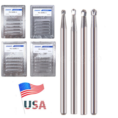 Dental Tungsten Carbide Burs Round Type FG 1/2/3/4/5 – For High-Speed Handpiece