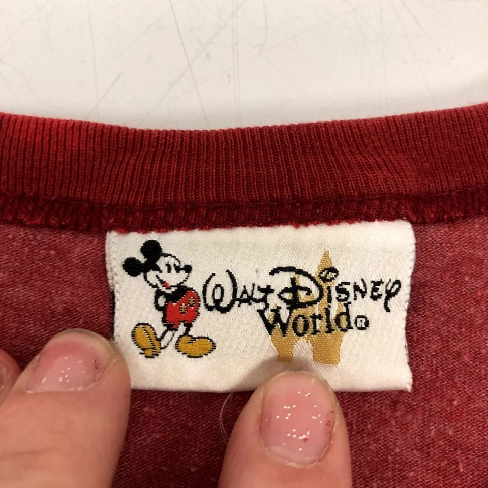 Camiseta De Colección Años 80 90 Walt Disney Rojo Brezo Retro MICKEY MOUSE 50/50 TIMBRE L Foto 2 de 4