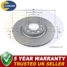 Comline Rear Brake Disc Fits Alfa Romeo Giulia 2015- 2.0 2.1 D JTDM 2.2