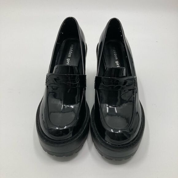 Madden Girl Black Kassidy Platform Lug Sole Loafers S… Gem