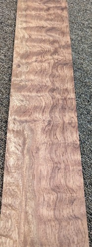 Bubinga Waterfall Figured Kewazinga wood veneer 3.5" x 16" raw 1/42" thickness - 第 1/3 張圖片