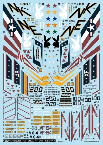 DXM decal 1/48 USN F-14 Tomcat Collection 4 (VF-2 /VX-4 / VF-154) - Picture 4 of 5