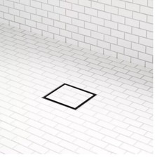 4  Square Tile-In Shower Drain - Matte Black -Brass