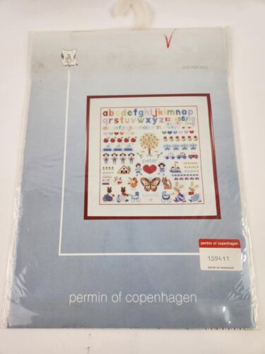 Kits for Kids Nursery Sampler Cross Stitch Permin of Copenhagen Pattern Chart