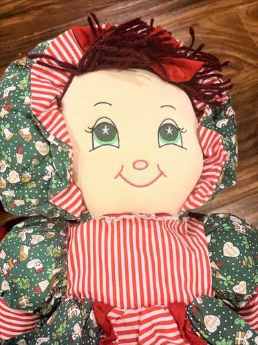Well Made Toy Co. Holly The Christmas Kid Set Rag Doll 22" Soft Stuffed Vintage - Picture 6 of 8