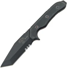 TOPS Sky Marshall Fixed Knife 4.38" 1095 Steel Tanto Blade Black G-10 Handle