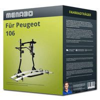 Menabo FahrradträGer Cobra Schwarz/Silber FüR Peugeot 106 I 1A/1C - 2 FahrräDer