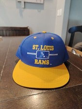 Yellow Snap Vintage 90s NFL Los Angeles St Louis Rams Blue Snapback Hat Cap