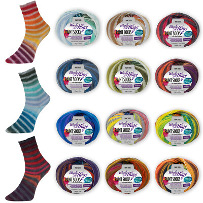 Woolly Hugs PAINT SOCKS 4-fädiges Verlaufsgarn 100g/420m Nd. 2,5-3,0 mm
