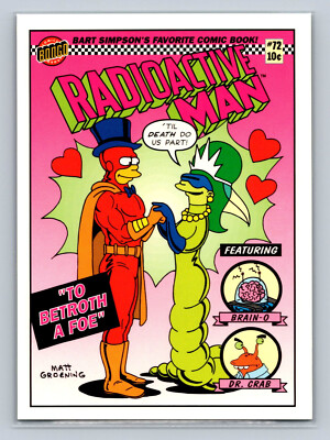 1993 SkyBox The Simpsons Radioactive Man #R10 To Betroth a Foe - Checklist