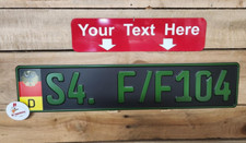 Black German Euro Green Text Euro Tag Bmw European License Plate Any Text Black German Euro Green Text Euro Tag Bmw European License Plate Any Text