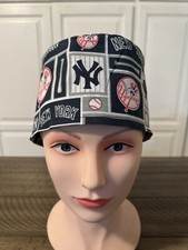 Scrub or Chef Hat Medical Nursing Chemo Skull Cap New York Yankees Fabric