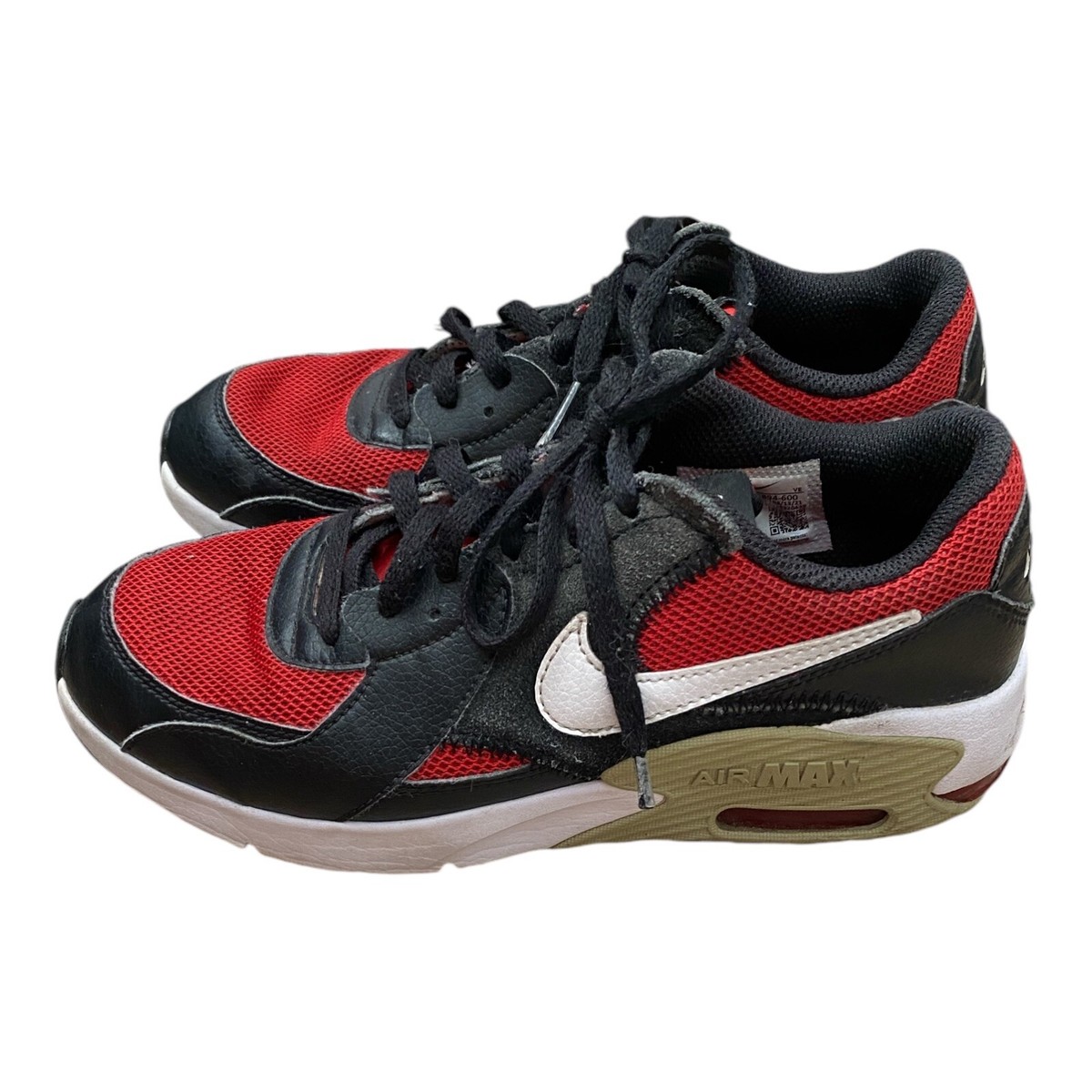 Nike Air Max Kid's Size 4.5 Red Black Sneakers | eBay