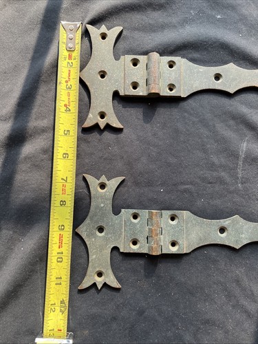 Dated 1886 Patented Heavy Duty Bronze Hinges Great Early Patina 1 lb. 10oz. - Picture 6 of 7