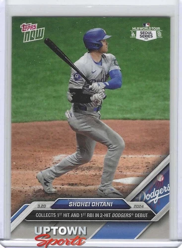 Shohei Ohtani - 2024 MLB TOPPS NOW® Card 1 -Collects 1st Hit and 1st RBI Debut