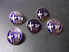 1995 1996 1997 Oshkosh Airshow EAA Lapel Pin Lot of 5 Aircraft Airshow