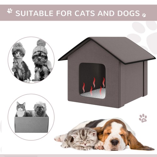 Heated Cat Houses for Outdoor and Indoor, Portable Kitty Shelter, Waterproof - Picture 5 of 9
