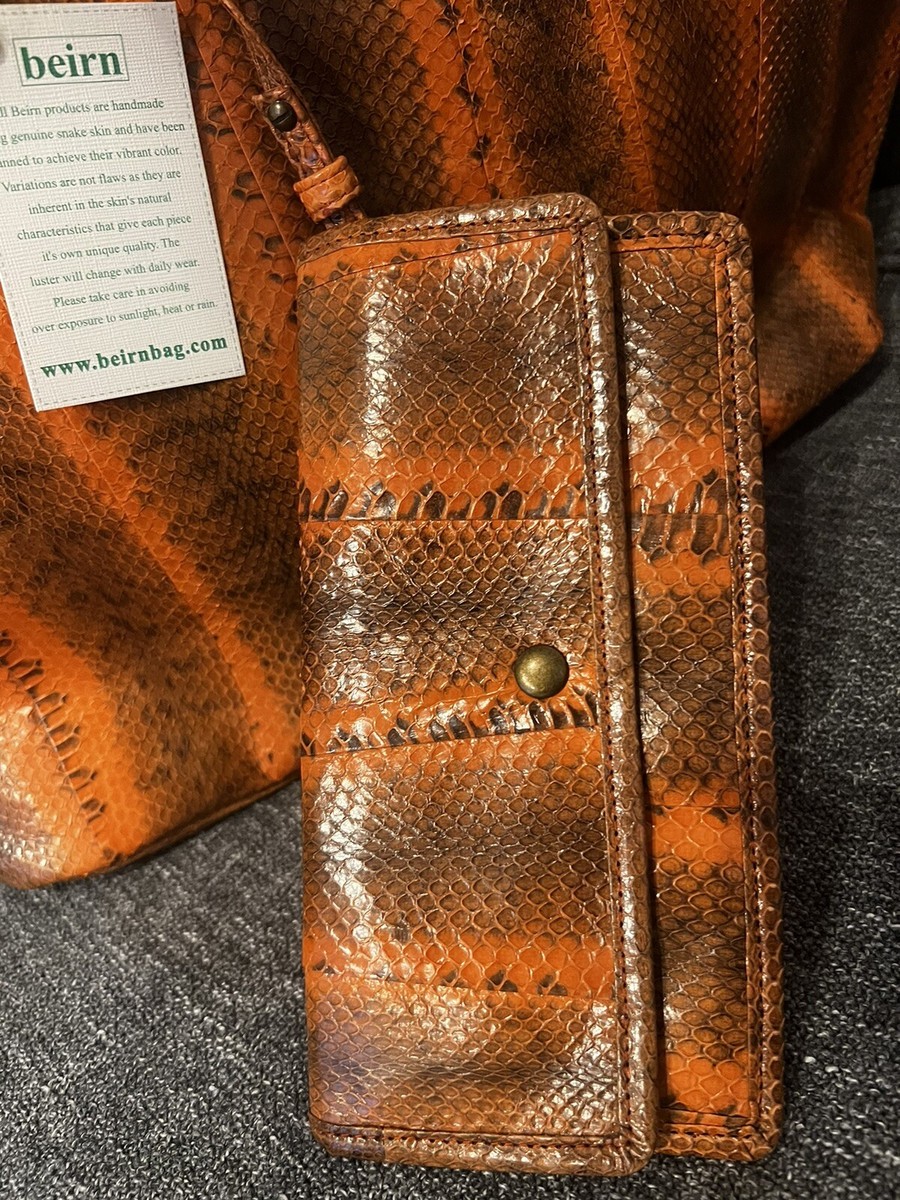Large Beirn Snakeskin Bag With Wallet VINTAGE Hermes Color