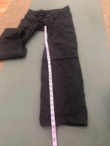 Mountain Hardwear black conversion pant/capri hiking pants women size 8 2 zip po - Picture 8 of 8