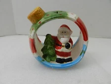 Santa Claus With Tree Back Lit Ornament Christmas Candle Holder Holiday Décor