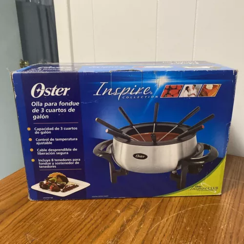 OSTER 3 QUART ELECTRIC FONDUE POT NON-STICK STAINLESS FPSTFN7700