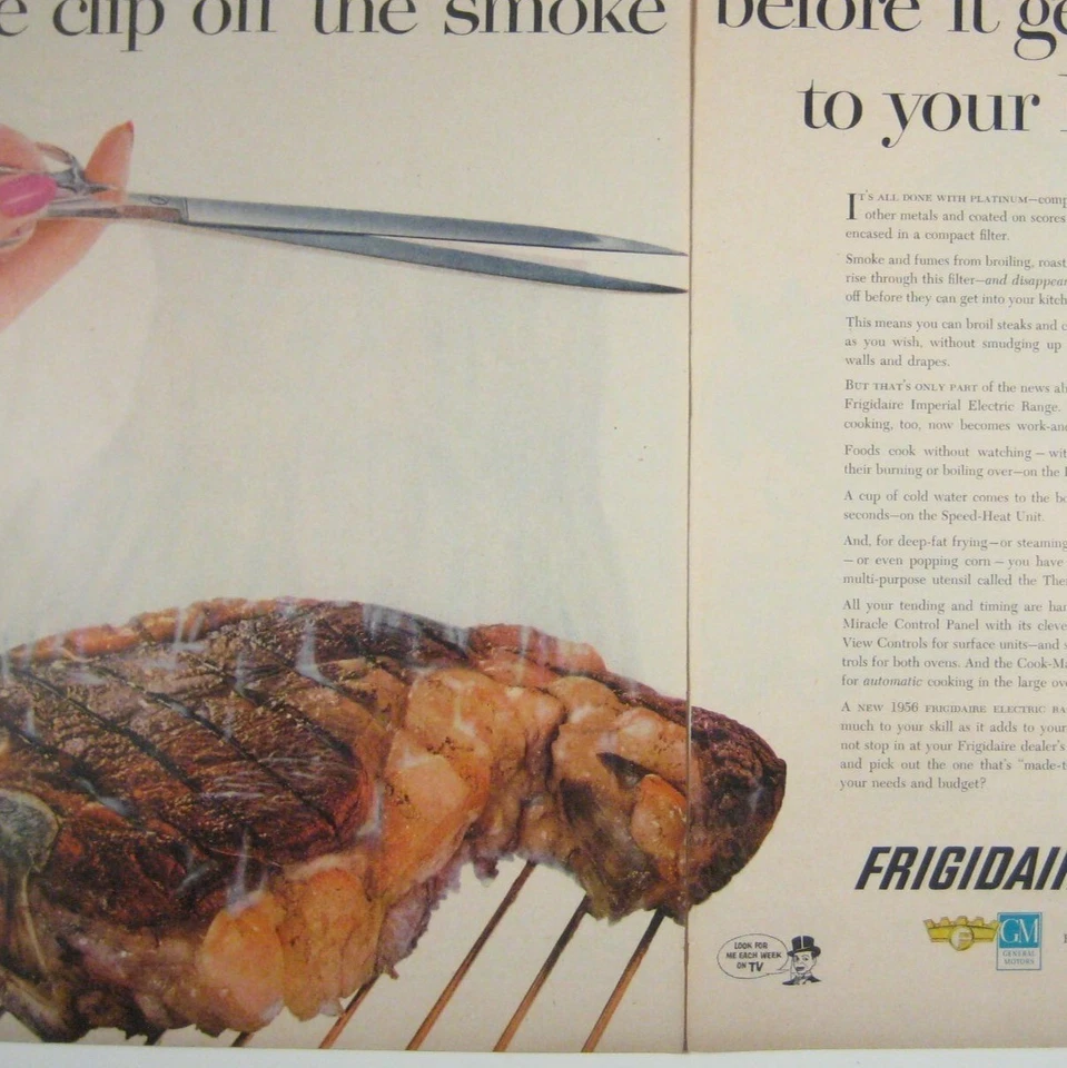 Frigidaire Pink Electric Ranges 1956 Vintage Print Ad 2 páginas Cooki cocina decoración Foto 2 de 2