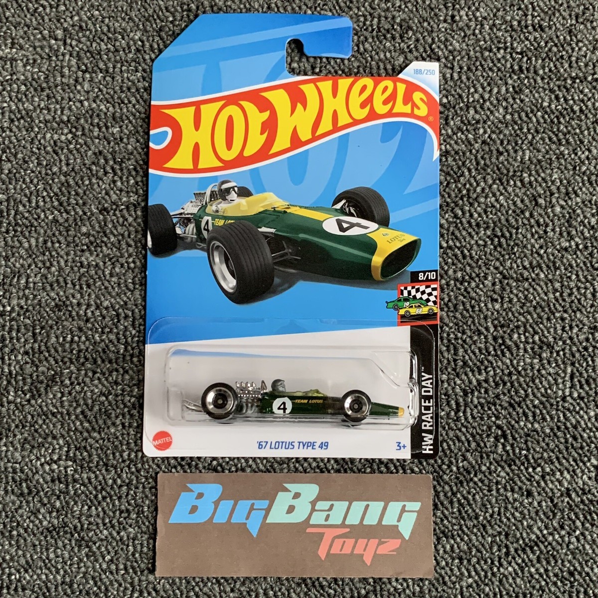 Hot Wheels 67 Lotus TYPE 49 No.4 #188 Mainline 2024 Case Q