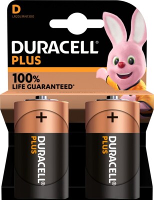 2 x Duracell - Mono D Plus LR20 Batterien + 100% LANGLEBIGER* MN1300 1 x 2er