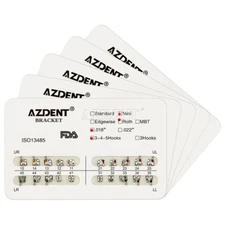 Dental Ortho Metal Brackets Mini / Standard /Roth/MBT 018 / 022 345 Hooks AZDENT