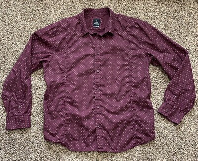 Prana Breathe Men s Long Sleeve Button Down Shirt 100% Organic Cotton Size XXL