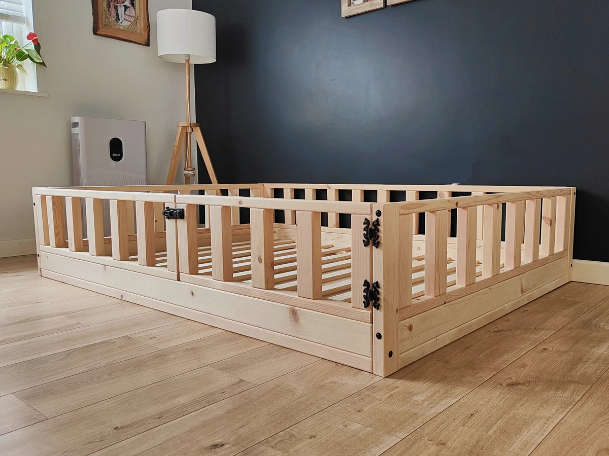 Single floor bed with cheap rails