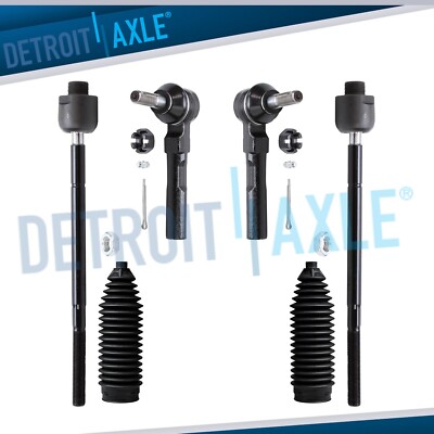 6pc Front Inner + Outer Tie Rod Ends for Chevrolet Express GMC Savana 1500 2500