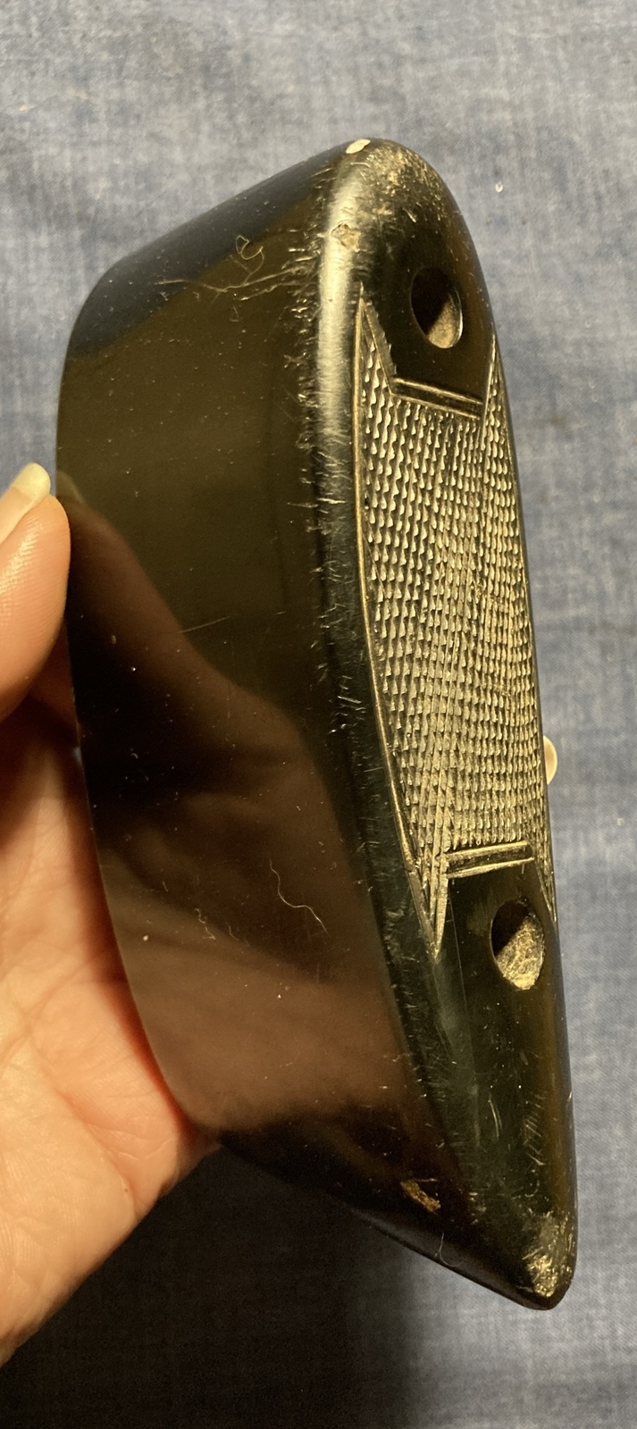 Black Vulcanite Shotgun Stock Extender Extension Piece Butt Pad / Plate