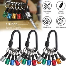 1/2/3/Set 1/4" Hex Shank Quick Release Keychain Screwdriver Drill Bit Holder Bit