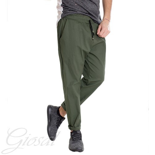 Pantalone Uomo Elastico Panta-Tuta Verde Cavallo Basso Tasca America GIOSAL  | eBay
