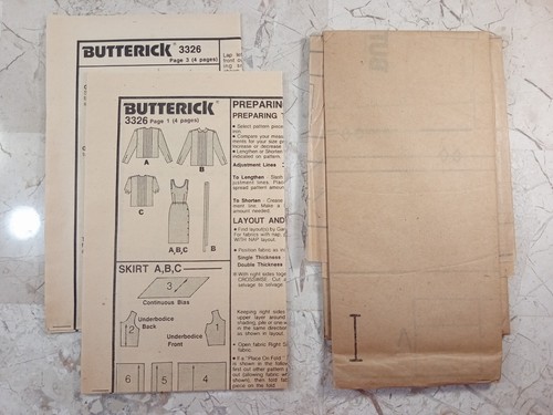 Butterick JEAN NIDETCH 3326 VTG 80s 2-piece Dress Belt Loose Pleat 12 UNCUT Sew - Picture 2 of 8