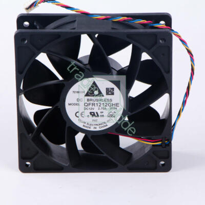 1PC Delta QFR1212GHE 6000 RPM Fan For Antminer S7,S9,D3,L3+,E9+ DC12V 2.70A 4Pin