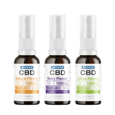 ACCESS CBD® CBD Oil, 1200mg, Natural Ingredients, Vegan, Real Fruit (30ml)