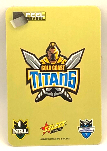 2012 NRL Champions Gold Peel and Reveal #GC58 Bodene Thompson Gold Coast Titans - Picture 2 of 2