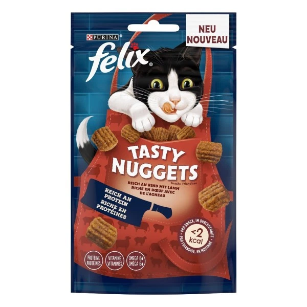 Felix Tasty Nuggets Katzensnack Reich an Rind mit Lamm 180 g  Katzenfutter