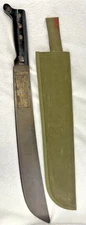 Vintage Collins & Co. Plymouth 23" Machete w/ Green Canvas Sheath – Latin Americ