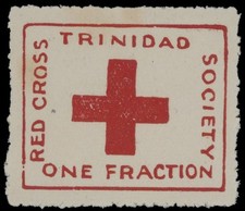 1914, TRINIDAD&TOBAGO, RED CROSS LABEL AUTHORIZED TO USE AS 1/2D MINT, SC.#B1