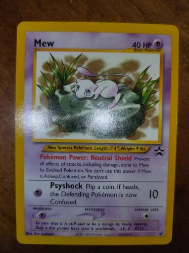 Pokemon Mew Card 47 Promo Black Star Wizards of the Coast Near Mint