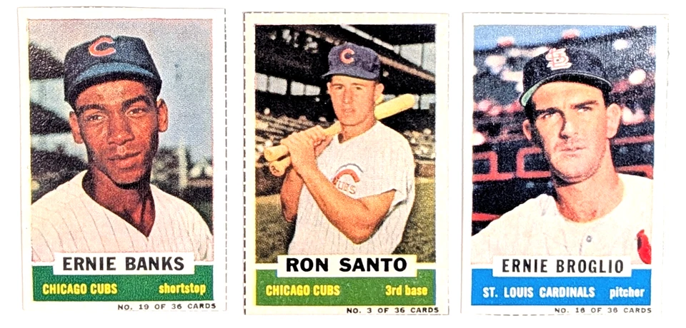 1961 Bazooka Baseball E Banks F Robinson Santo Mahaffey Broglio Bailey Lot of 6 - Image 2 of 4